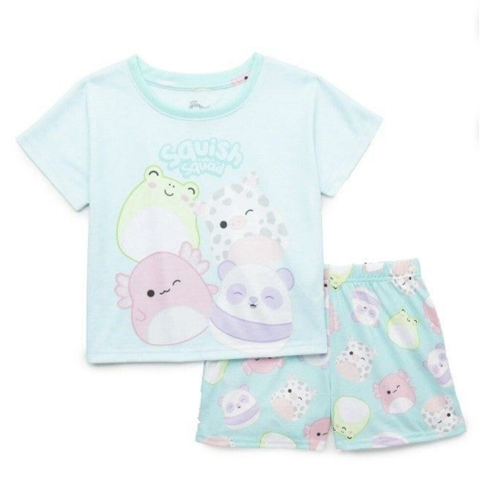 Squishmallows Girls Graphic Tee and Shorts Pajama 2pc Set Size XS (4-5)